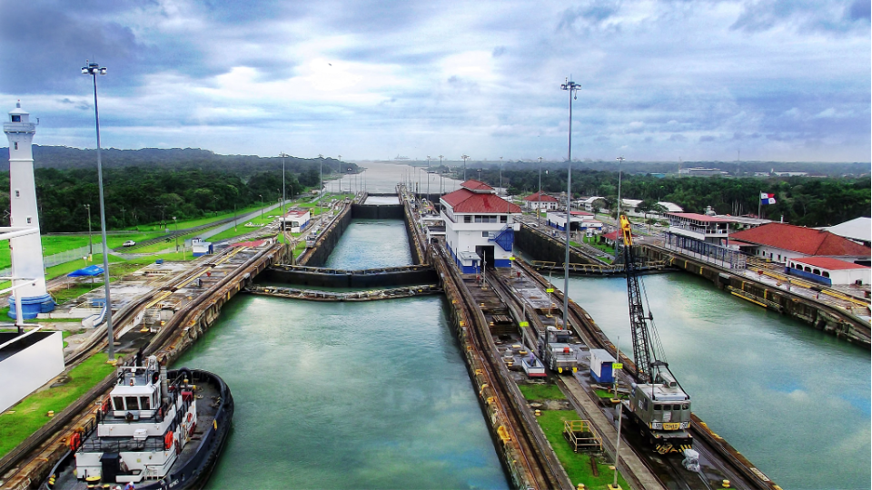 Figure 1. The Panama Canal. Source: https://www.thoughtco.com/direction-of-ships-through-panama-canal-4071875 